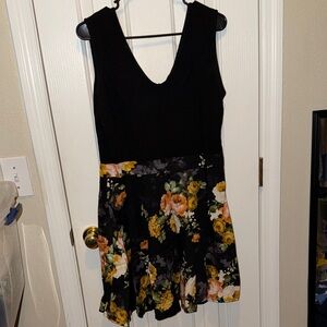 Miusol Black and Floral Mini Dress